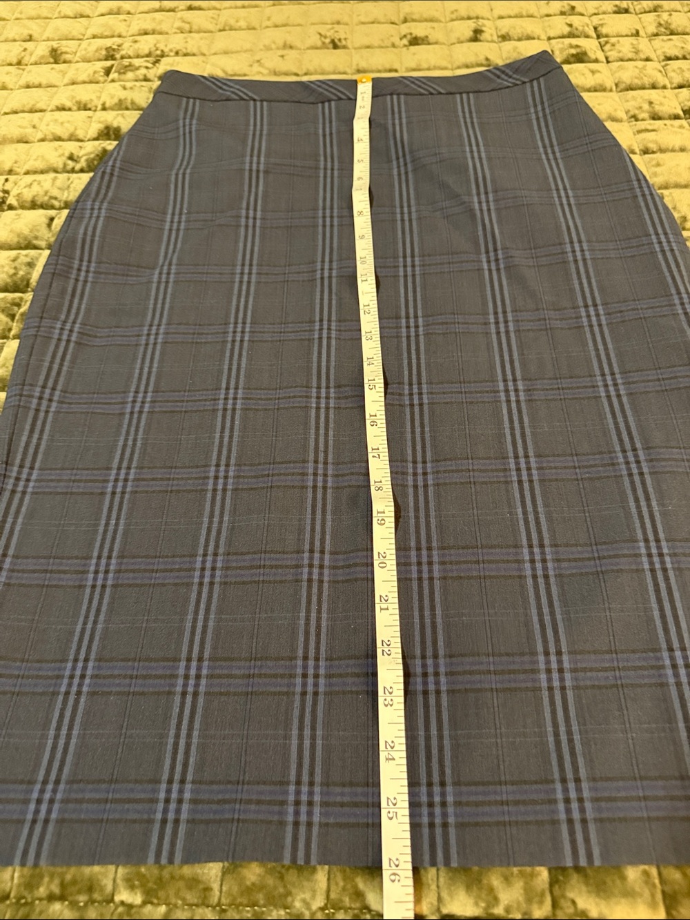 Banana Republic Navy Plaid Pencil Skirt - Picture 13 of 14